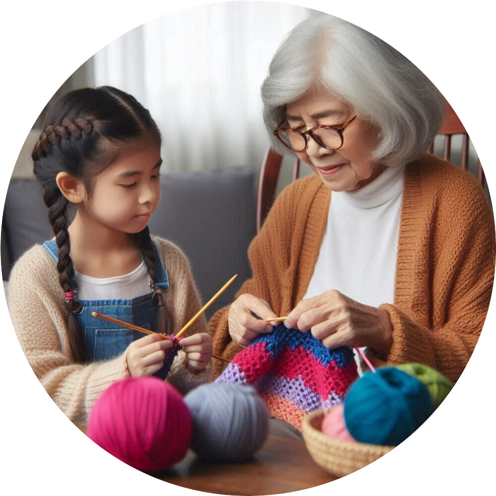 knitting together and learning